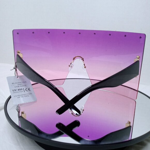 Fashion Pink/Purple Shield Sunglasses